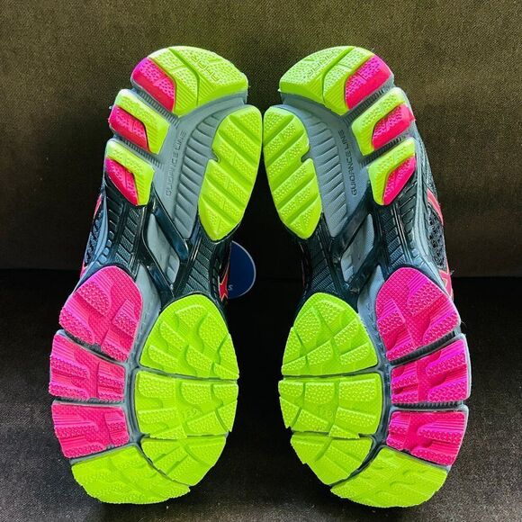 Asics Gel GT 2000 Running Trail Walking Women Shoe Sz 7 T2N6N Black Pink Lime - Picture 8 of 9